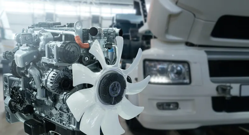Diesel engine rebuild and replacement — Bledsoe Truck & Trailer Repair, OKC Heavy-duty diesel truck engine prepared for installation at Bledsoe's Oklahoma City shop — engine rebuild and replacement service for Cummins, Detroit, PACCAR, and Caterpillar power plants.